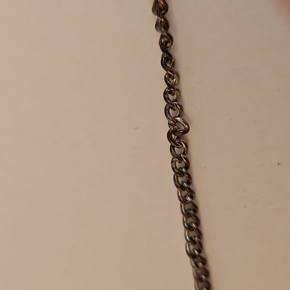 Cut Gold Crystal Large Heart on Goldtone Crystal & Faux Pearl 30" Chain - Picture 5 of 6